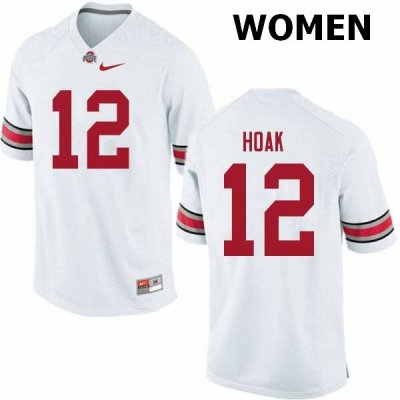 NCAA Ohio State Buckeyes Women's #12 Gunnar Hoak White Nike Football College Jersey ICL2445ML